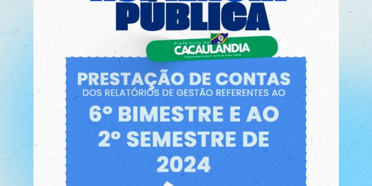 CONVITE PARA AUDIÊNCIA PÚBLICA – PRESTAÇÃO DE CONTAS