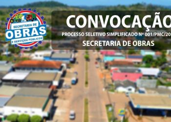 Prefeitura de Cacaulândia convoca aprovados do Seletivo para Secretaria Municipal de Obras
