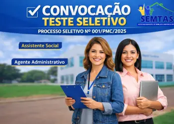 EDITAL DE CONVOCAÇÃO Nº44/PMC/2026 – PROCESSO SELETIVO Nº001/PMC/2025 – CRAS SEMTAS