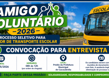 Prefeitura de Cacaulândia divulga homologação, resultado parcial e convocação para entrevistas do Processo Seletivo de Amigo Voluntário