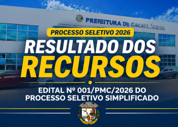 Prefeitura de Cacaulândia divulga resultado dos recursos do Processo Seletivo 2026