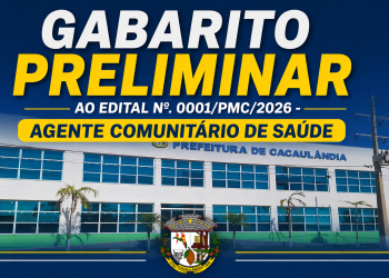 Prefeitura de Cacaulândia divulga gabarito preliminar para Agente Comunitário de Saúde