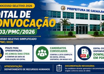 Edital de Convocação nº03/PMC/2026 do Processo Seletivo Simplificado nº001/PMC/2026