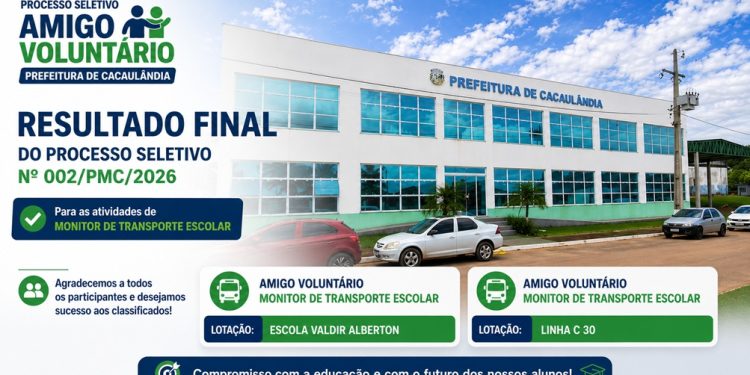 Resultado final do 2º Processo Seletivo Amigo Voluntário 2026