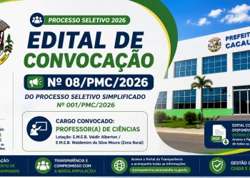 EDITAL DE CONVOCAÇÃO  Nº08/PMC/2026  DO PROCESSO SELETIVO Nº 001/PMC/2026