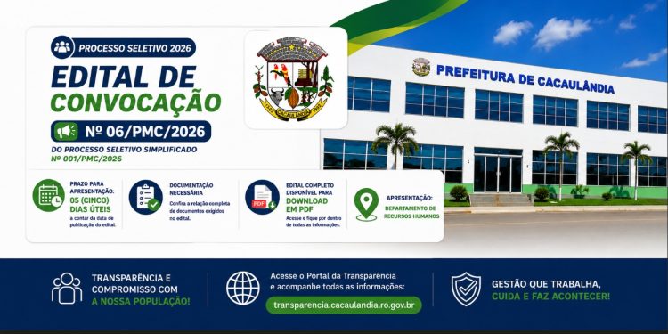 Edital de Convocação nº06/PMC/2026 do Processo Seletivo Simplificado nº001/PMC/2026