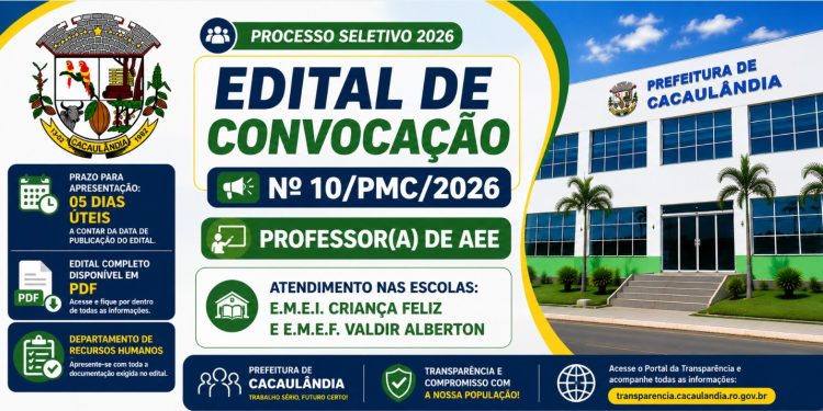 EDITAL DE CONVOCAÇÃO  Nº10/PMC/2026 –  PROCESSO SELETIVO Nº001/PMC/2026