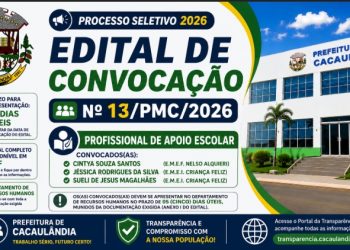 EDITAL DE CONVOCAÇÃO  Nº13/PMC/2026 PROCESSO SELETIVO Nº001/PMC/2026