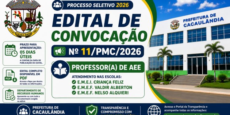 EDITAL DE CONVOCAÇÃO  Nº11/PMC/2026 PROCESSO SELETIVO Nº001/PMC/2026