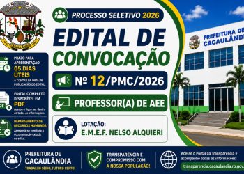 EDITAL DE CONVOCAÇÃO Nº12/PMC/2026 PROCESSO SELETIVO Nº001/PMC/2026