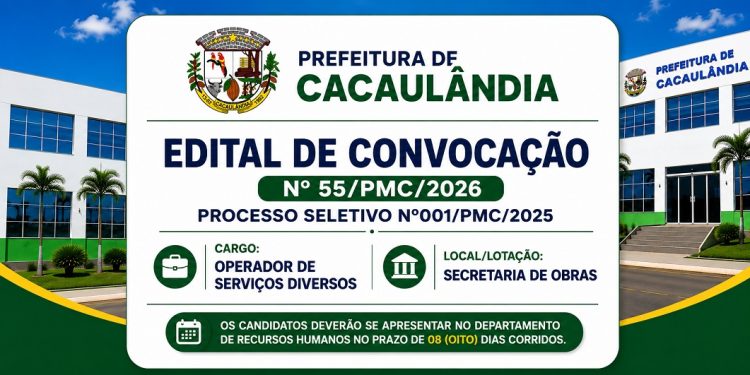 EDITAL DE CONVOCAÇÃO  Nº55/PMC/2026  PROCESSO SELETIVO Nº001/PMC/2025