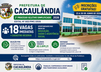 Prefeitura Divulga o Edital do 2º Processo Seletivo Simplificado de 2026 com 18 vagas em diversas áreas
