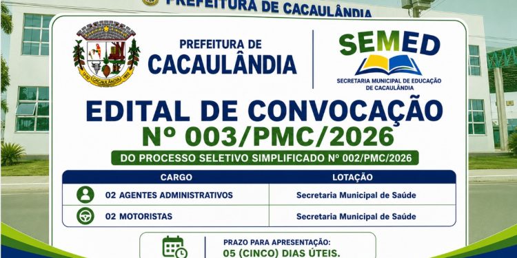 EDITAL DE CONVOCAÇÃO Nº003/PMC/2026 PROCESSO SELETIVO Nº002/PMC/2026