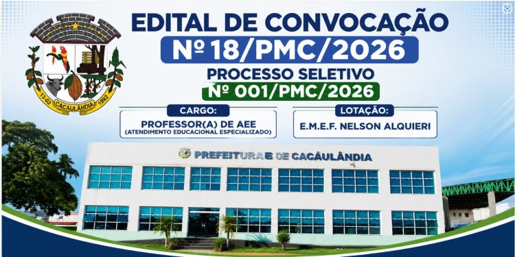 EDITAL DE CONVOCAÇÃO  Nº18/PMC/2026 PROCESSO SELETIVO Nº001/PMC/2026