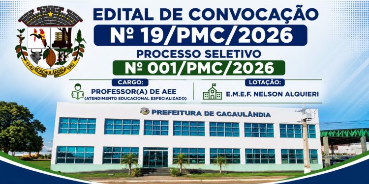 EDITAL DE CONVOCAÇÃO Nº19/PMC/2026 PROCESSO SELETIVO Nº001/PMC/2026