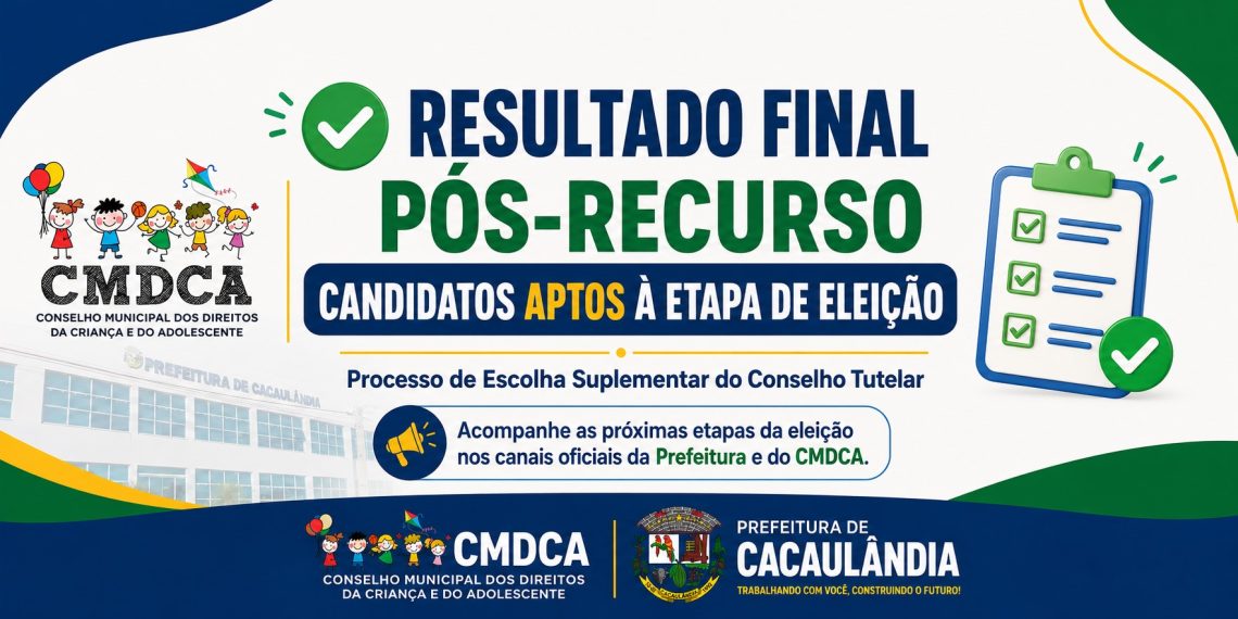 Conselho Tutelar: Resultado final pós-recurso candidatos aptos à etapa de eleição