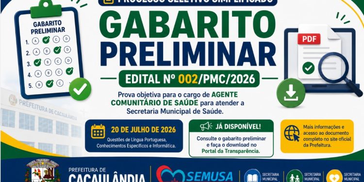 Prefeitura divulga gabarito preliminar da prova para Agente Comunitário de Saúde