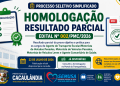 Prefeitura de Cacaulândia divulga resultado parcial do Processo Seletivo Simplificado nº 002/PMC/2026