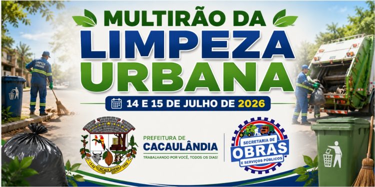 Secretaria de Obras realiza Mutirão da Limpeza Urbana nos dias 14 e 15 de julho