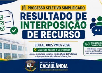 RESULTADO DE INTERPOSIÇÃO DE RECURSO – EDITAL 002/PMC/2026 PROCESSO SELETIVO SIMPLIFICADO