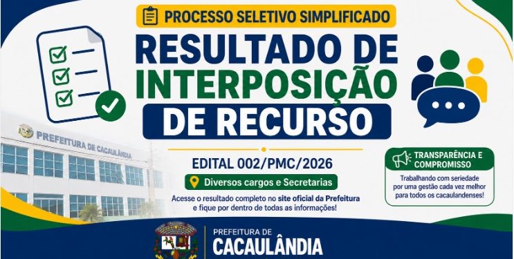 RESULTADO DE INTERPOSIÇÃO DE RECURSO – EDITAL 002/PMC/2026 PROCESSO SELETIVO SIMPLIFICADO