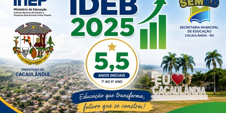 Cacaulândia celebra avanço no IDEB 2025 e reforça compromisso com a qualidade da educação