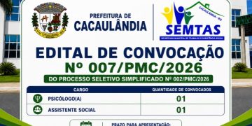 EDITAL DE CONVOCAÇÃO Nº007/PMC/2026 PROCESSO SELETIVO Nº002/PMC/2026