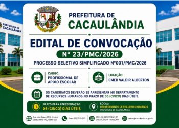 EDITAL DE CONVOCAÇÃO  Nº23/PMC/2026 PROCESSO SELETIVO Nº001/PMC/2026