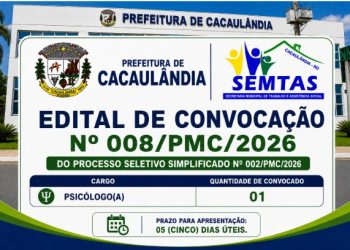 EDITAL DE CONVOCAÇÃO  Nº008/PMC/2026 PROCESSO SELETIVO Nº002/PMC/2026