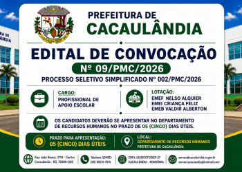 EDITAL DE CONVOCAÇÃO  Nº009/PMC/2026 PROCESSO SELETIVO Nº002/PMC/2026