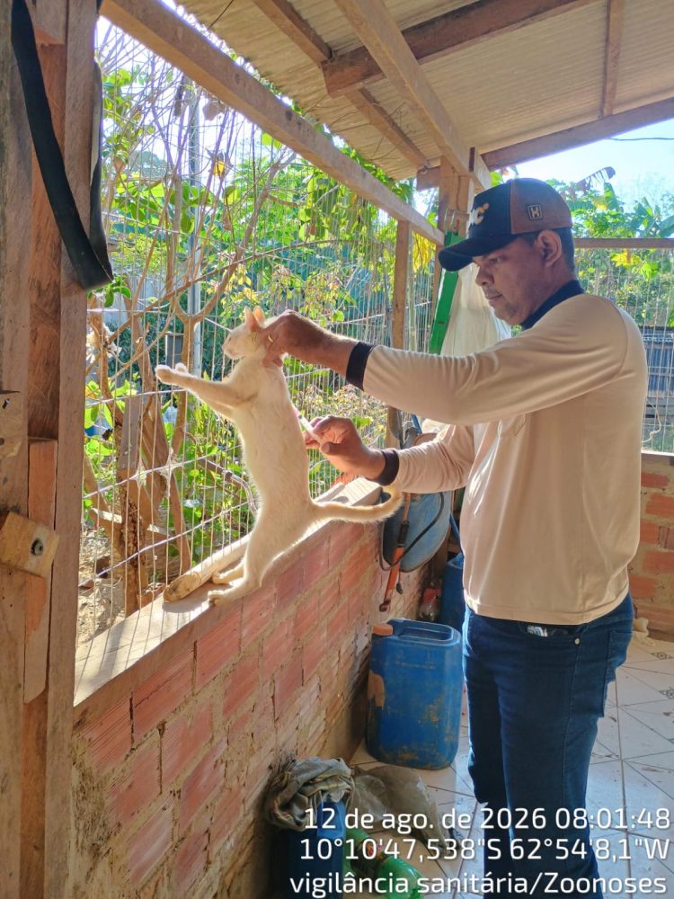 Vacinação antirrábica percorre zona rural de Cacaulândia e reforça proteção de cães, gatos e da população