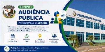 Prefeitura de Cacaulândia convida população para Audiência Pública da LOA 2027