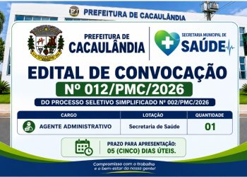 EDITAL DE CONVOCAÇÃO  Nº012/PMC/2026 PROCESSO SELETIVO Nº002/PMC/2026