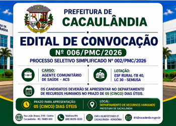 EDITAL DE CONVOCAÇÃO  Nº006/PMC/2026 PROCESSO SELETIVO Nº002/PMC/2026